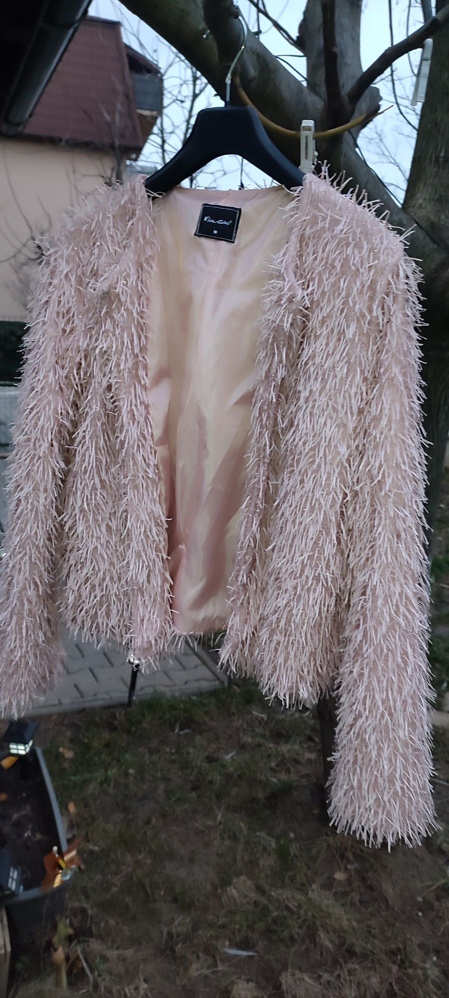 Jacheta/ cardigan Miss Selens roz pudrat sidefat
