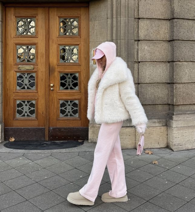 Палто Mango бяло пухено