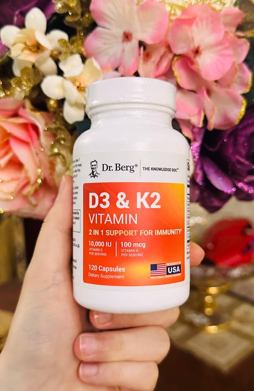 Dr berg vitamin d3+k2, 10.000, 5.000 iu+100 mcg, витамин д3 к2, 60-120