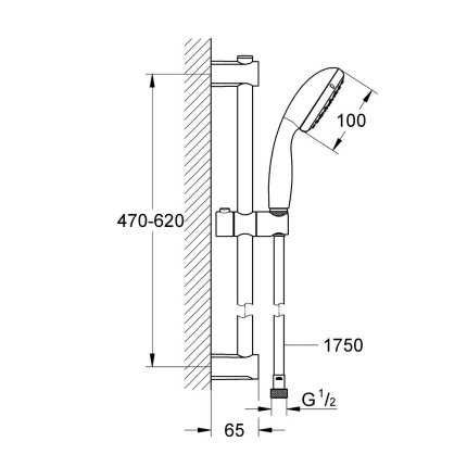 Set de dus Grohe Vitalio Start 100 cu para de dus 1