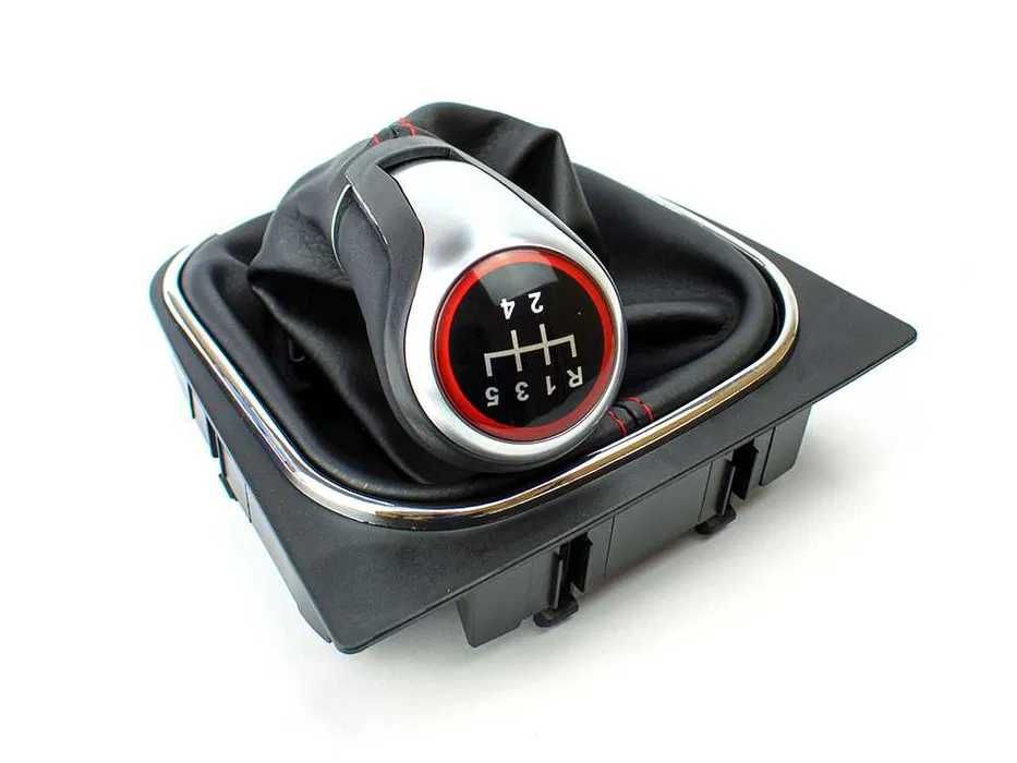 Топка скоростен лост с маншон VW GOLF/ Волксваген Голф 5/6 червен 5ск