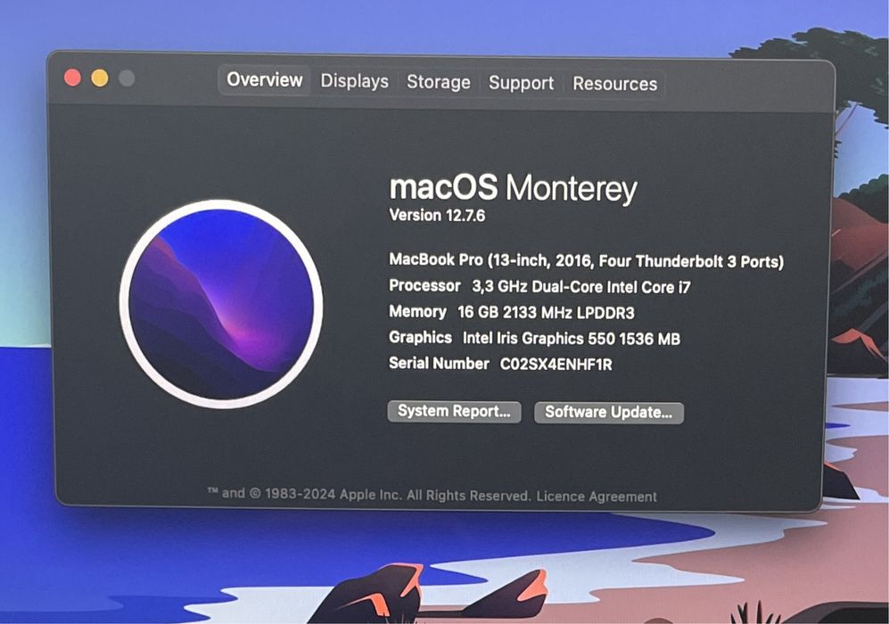 MacBook pro (13-inch, i7, 2016, 1T)