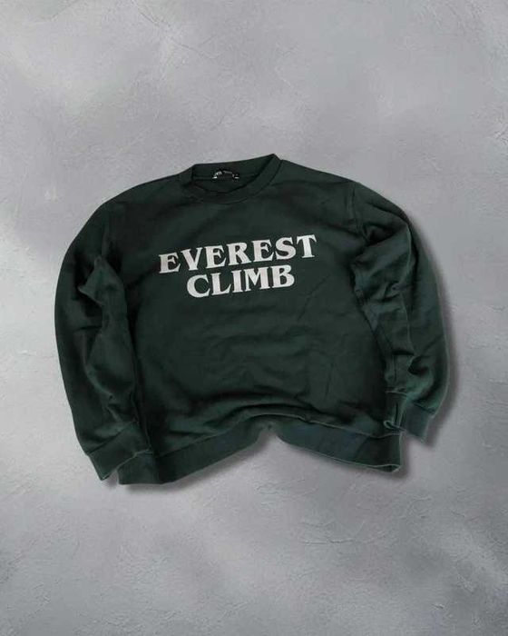 Bluza Zara verde cu imprimeu Everest Climb – Y2K vintage sport