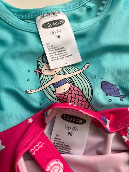 Бански за момиче и тениска за плаж- 86-92