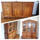 Mobila living - comoda + dulap si vitrina ( Mobex ) din lemn masiv