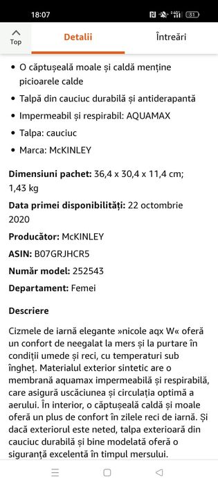 Ghete de dama marca McKinley