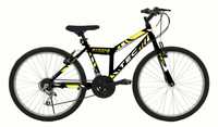 Bicicleta MTB Tec Strong, culoare negru/galben, roata 24", cadru din o