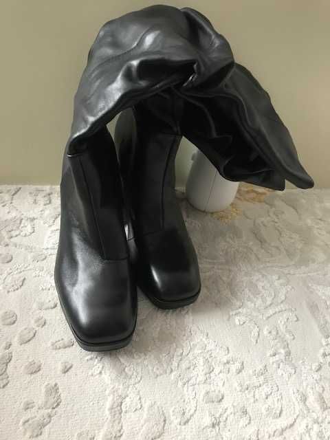 bershka inditex zara cizme piele toc negru tub