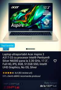 Vând laptop Acer 17"+geantă