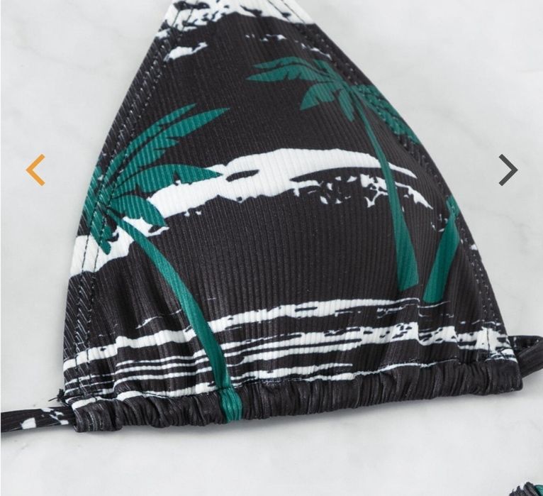 Costum baie 3 piese cu slip brazilian reglabil lateral