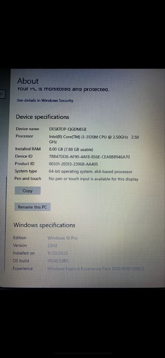 Laptop Toshiba 15.6'' Satellite Intel Core I3-2.5Ghz, 8GB, upgrade SSD