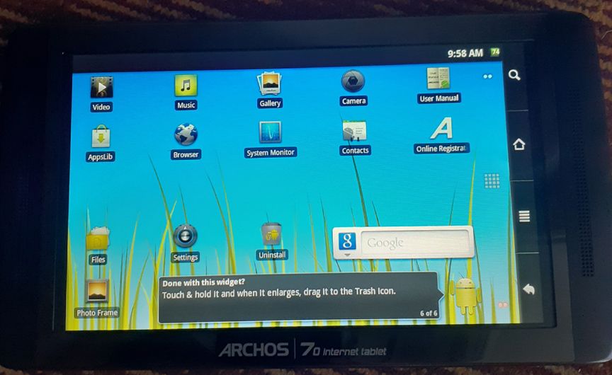 ARCHOS 70 - 250GB internet tablet