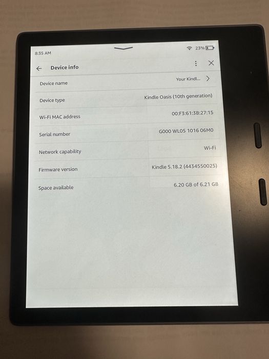 Kindle Oasis Amazon