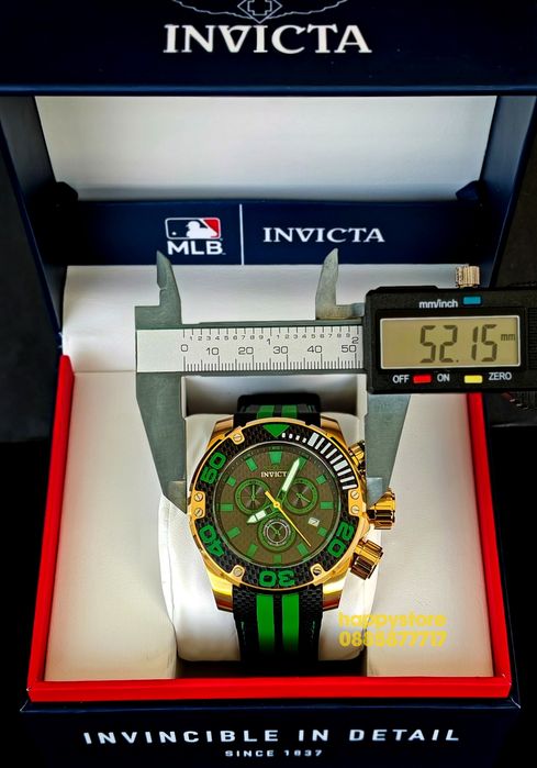 INVICTA Carbon Gold/Green 52 mm, Инвикта нов ръчен часовник