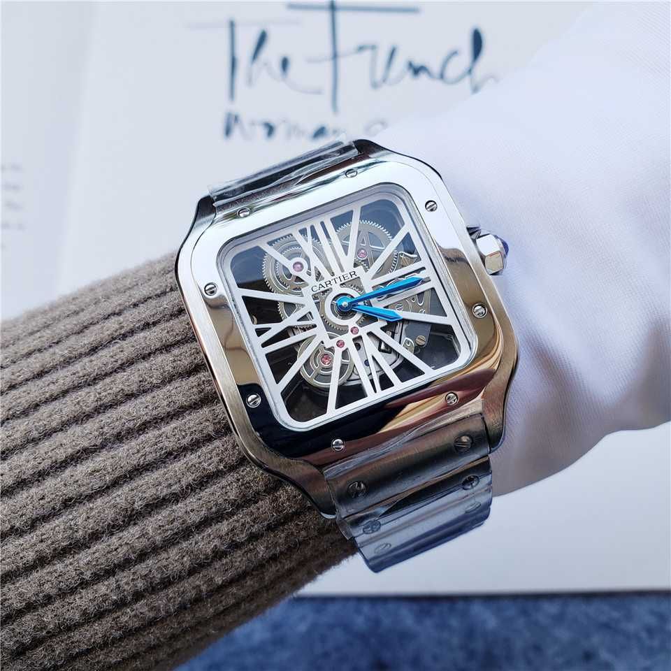 Кварцов мъжки часовник Cartier Santos de Cartier Skeleton