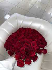 Цветы Актобе 101 роза сегодняшний