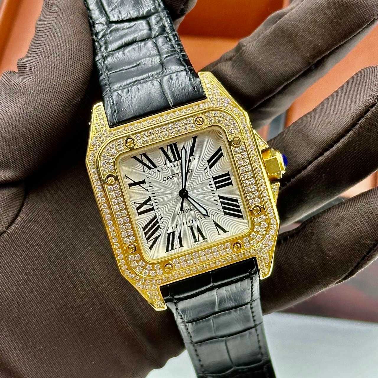 Часовници Cartier Santos 100XL пълен диамант - колекция