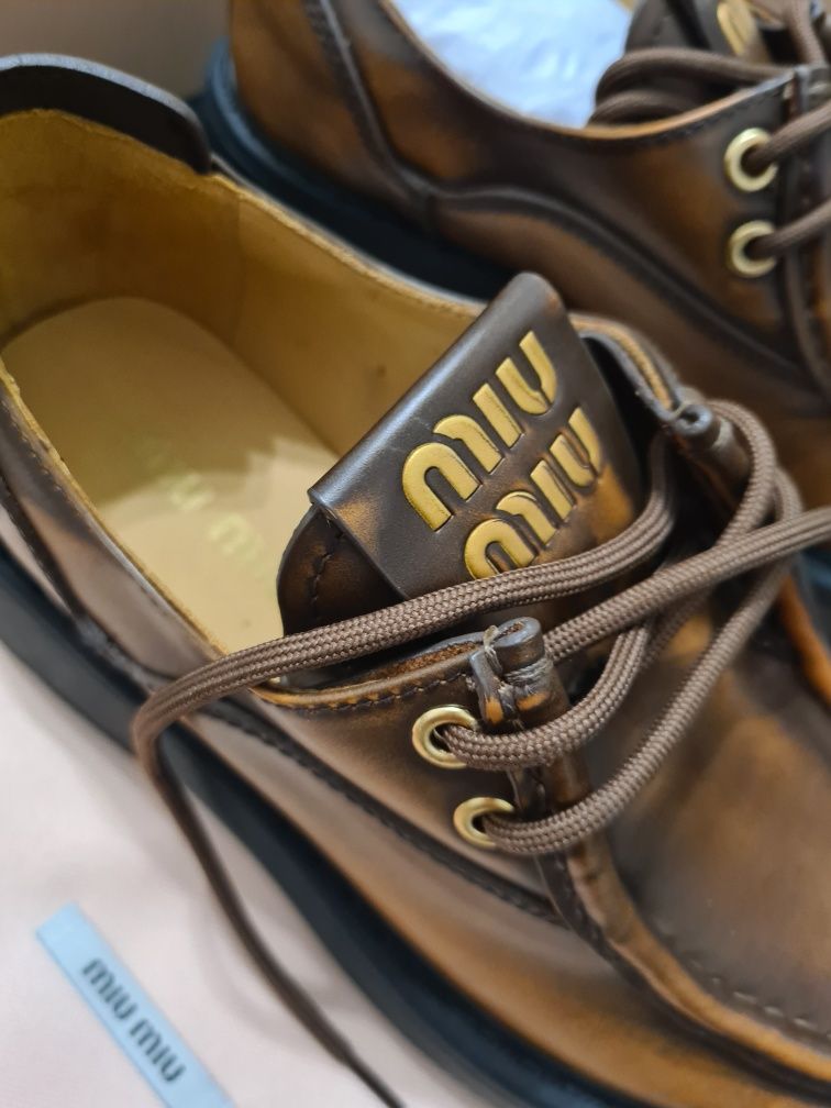 Loaferi pantofi Miu Miu Calfskin - piele naturala/premium/size 39/full