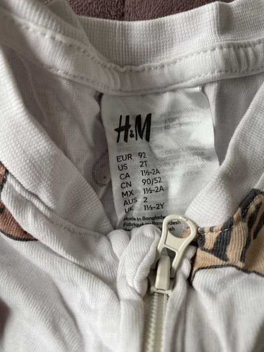 4 бодита-пижами с цип H&M 86см,92см,98см