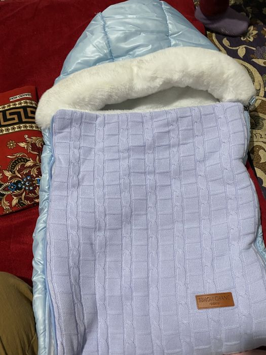 Тёплый конверт для выписки, 1 раз использован