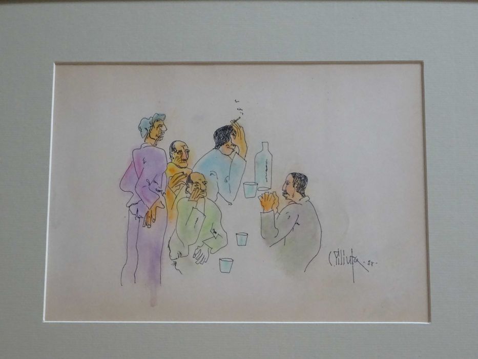 Tablou Constantin Piliuta ‘La bar’ | tus si culoare