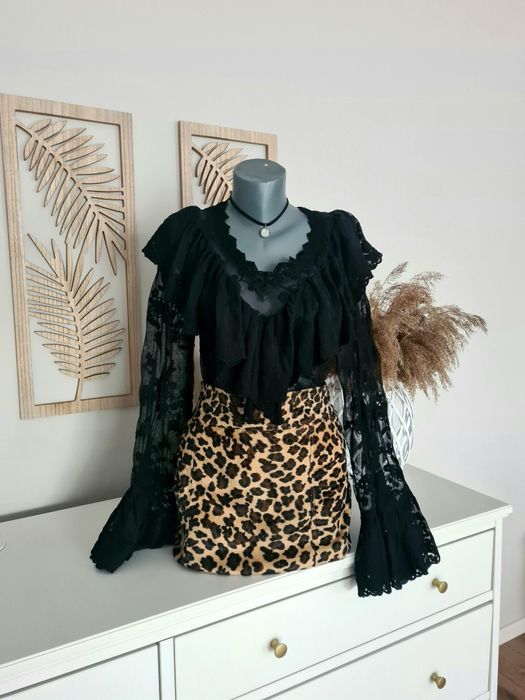 Fusta talie inalta animal print