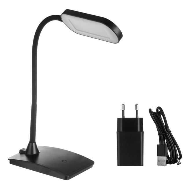 Lampa de Birou Neagra cu LED Functie Tactila & USB