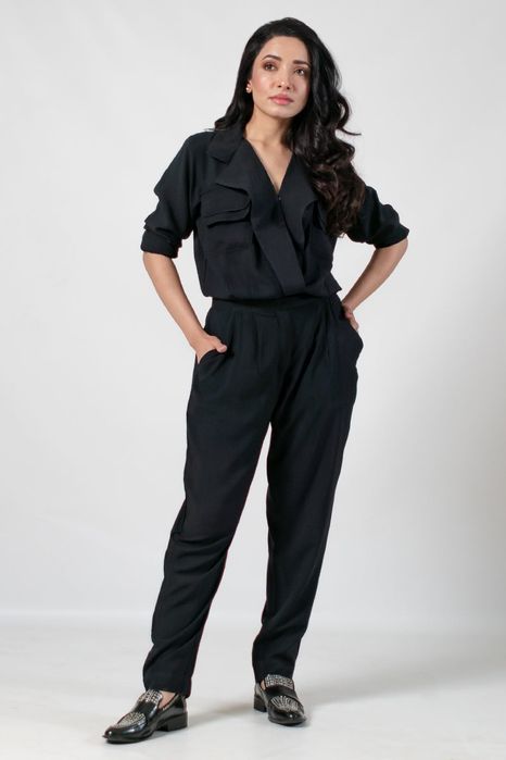 Дамски черен гащеризон