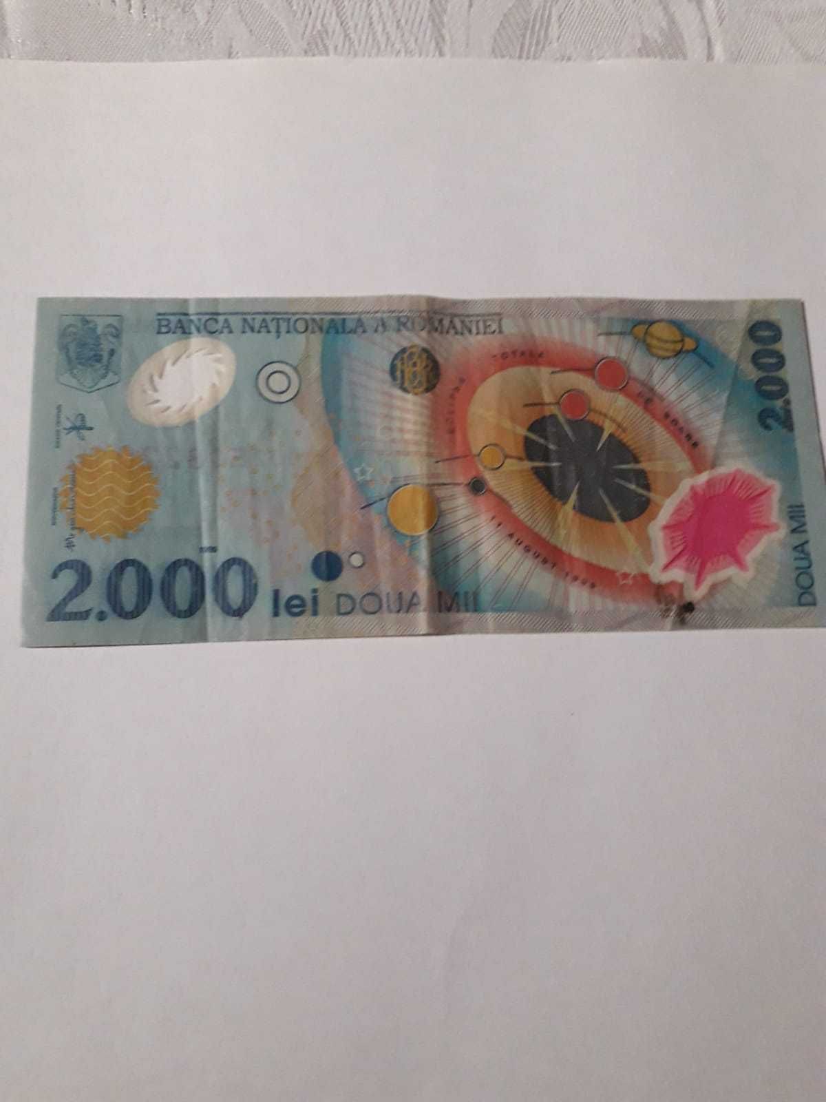 Vand bancnota 2000 lei cu Eclipsa