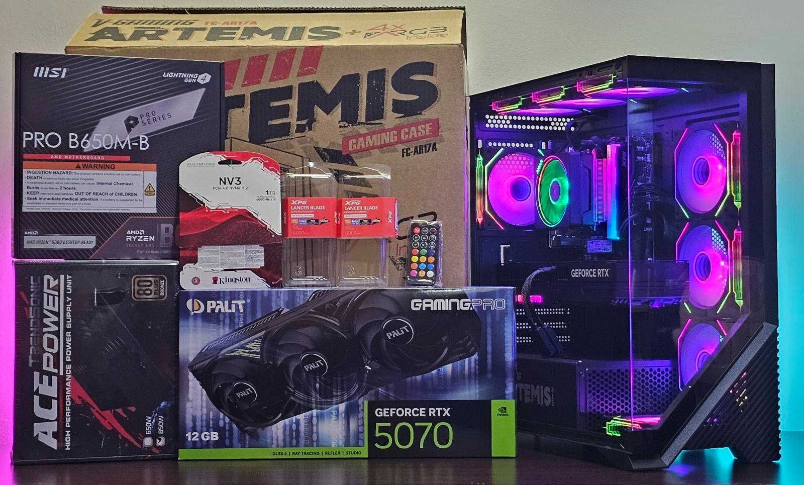 RTX 5070/Ryzen 7-7700/RAM 32GB/SSD 1TB/Чисто Нов+Гранция!