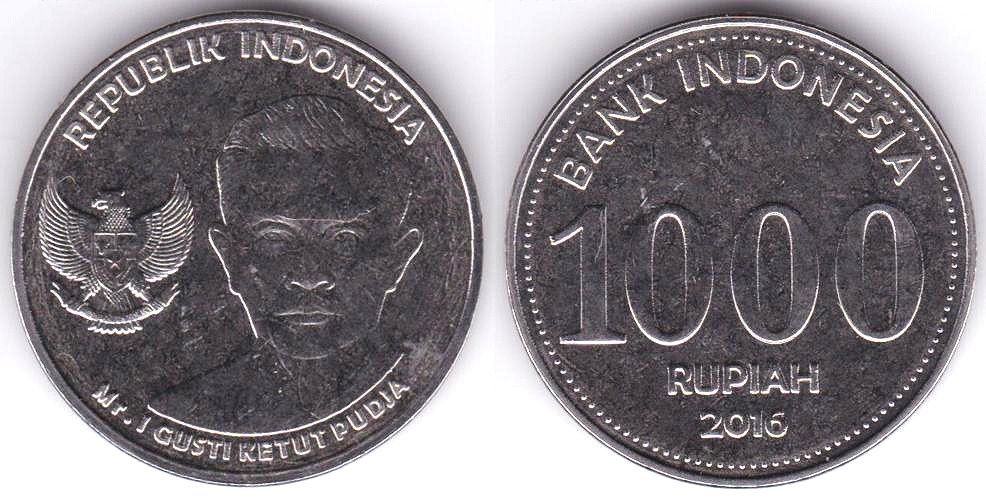 Indonezia moneda 1000 rupii 2016