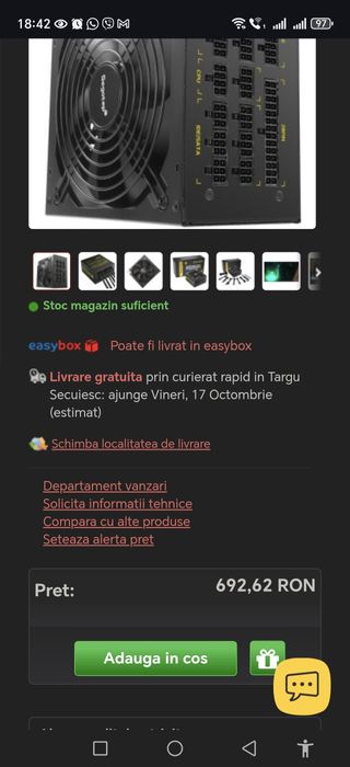 Sursa modulara sh segotep 900w gold