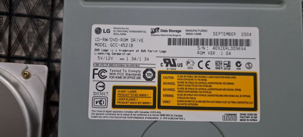 CD rw LG + HDD, Unitate scriere cd/ dvd si HDD IDE