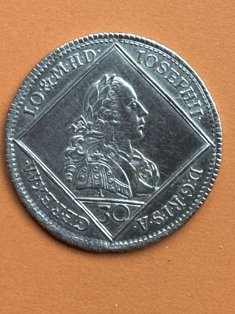 1768-A Austria Joseph II 30k Kreuzer Silver Coin ANACS VF-30