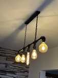 Lustra din teava neagra cu lant Chain Pipe Chandelier