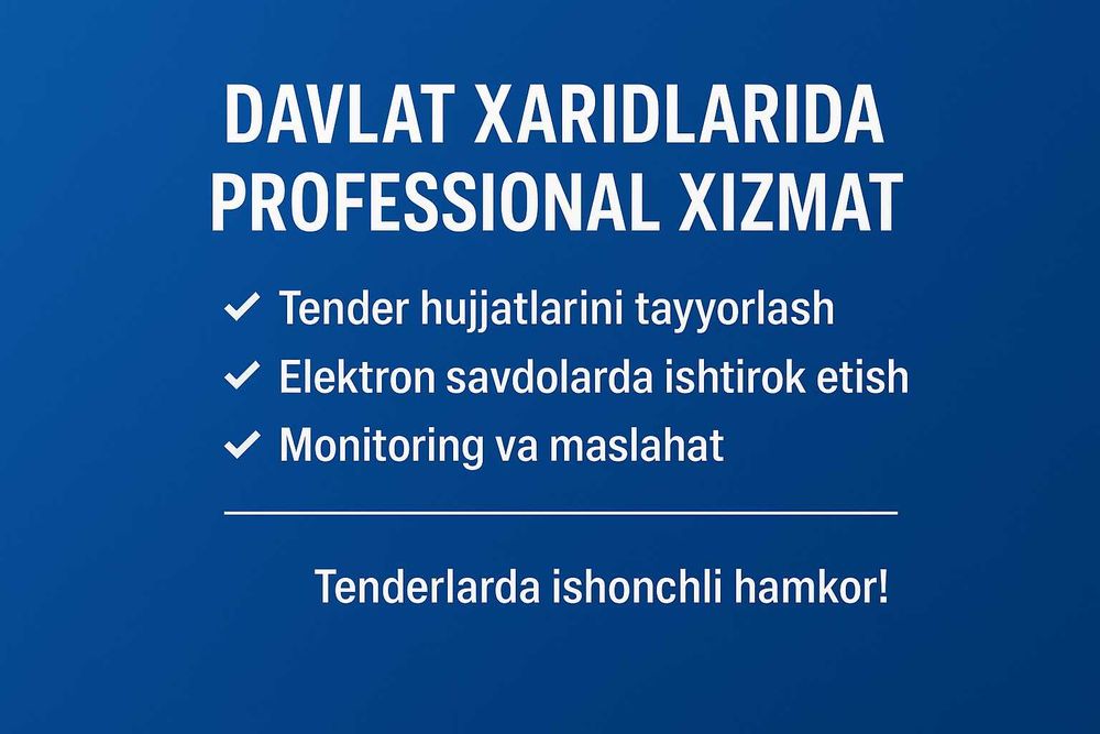 Brokerlik xizmatlari – tender va davlat xaridlarida ishonchli yordam
