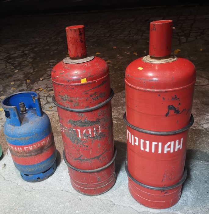 Газови бутилки: туристическа, битова, промишлена и лампа