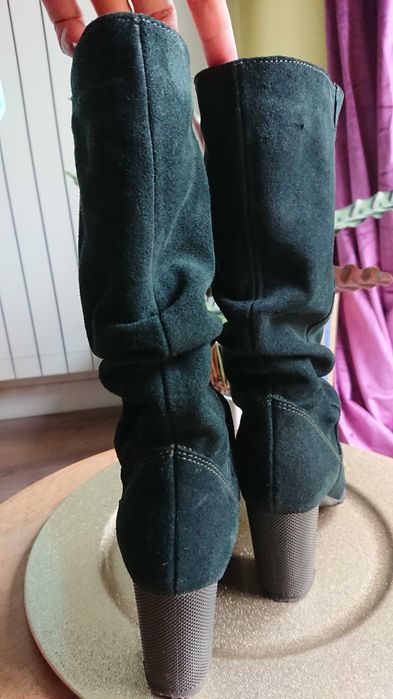 Cizme chic, piele naturală - velur, nr. 35+ mostră parfum premium!