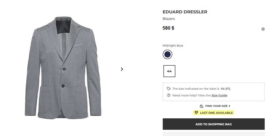 Sacou blazer slim 52 XL de lux Eduard Dressler destruturat cotton