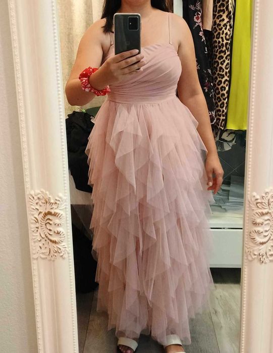 Vand/schimb rochie roz pudra cu volane