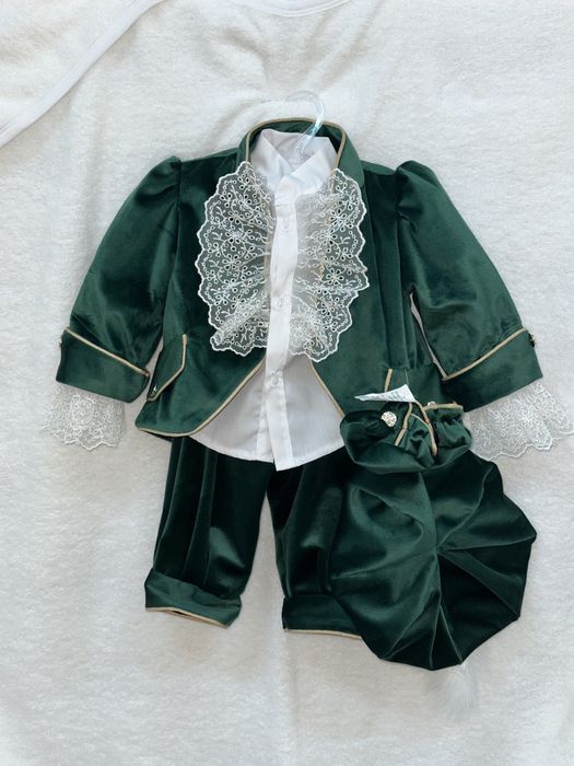 Costum de baietel, Prinț, diverse culori din catifea 3-6-9-12 luni