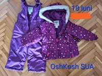 Costum sky fete 18 luni, culoarea mov cu buline, firma OshKosh SUA.
