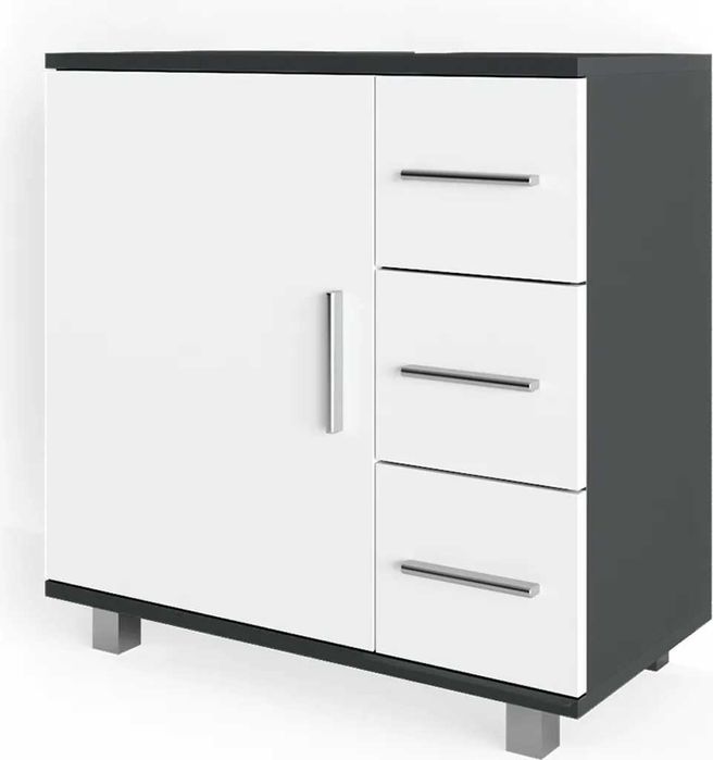 Шкаф за баня, за  мивка, Vicco Ilias, 60 x 60,8 см, антрацит/бял