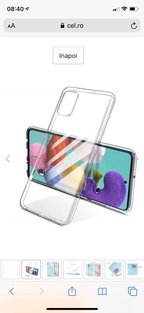 Samsung A72/A52S/A53/A54/A55/A56/A36 Husa Slim Silicon Neagra/Transpar