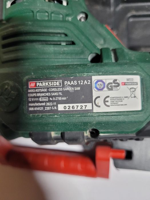 Саблен трион Parkside PAAS 12 A2