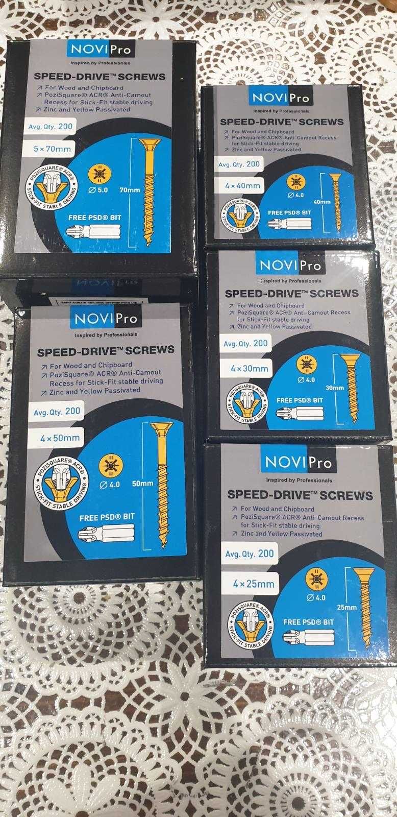 Винтове NOVIPro Speed-Drive за многоцелева дървесина 1000 бр.