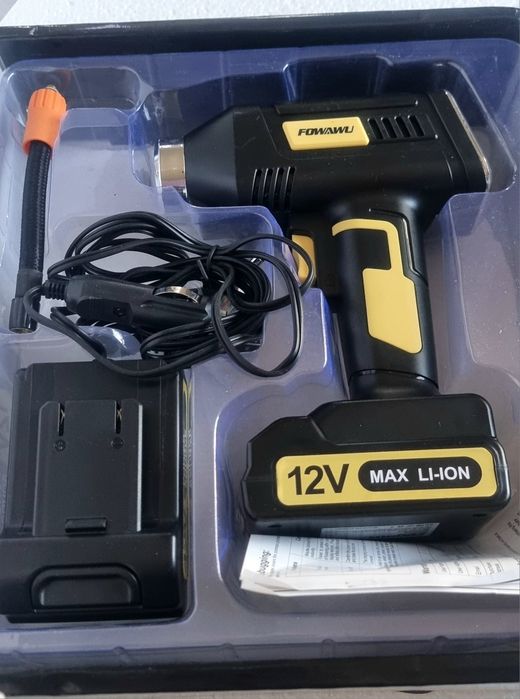 Автомобилен компресор, комплект с USB кабел за зареждане, бързо надува