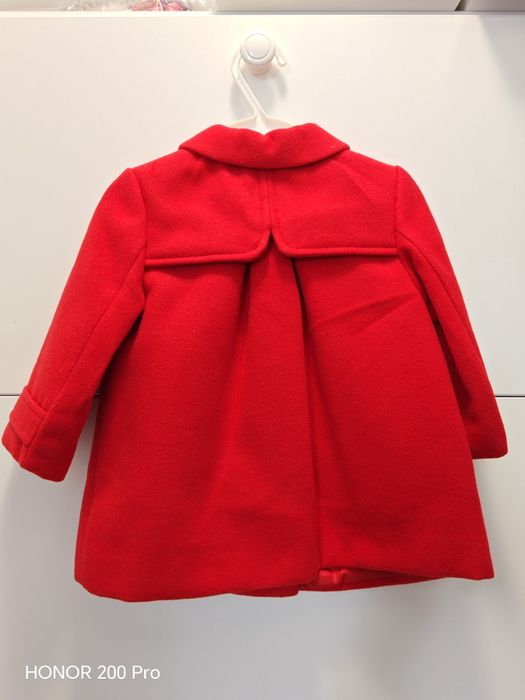 Palton elegant bebe fetite, Mayoral, nou, rosu, marimea 4-6 luni,70 cm