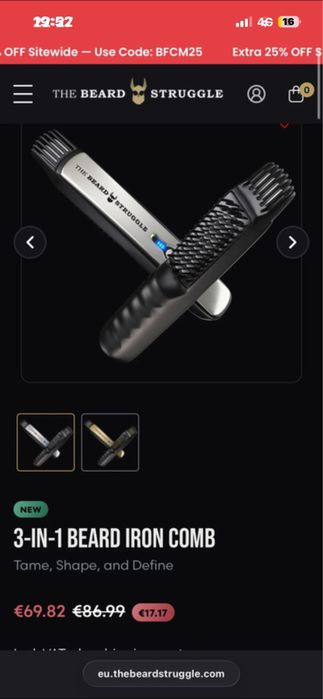 the beard struggle heated brush