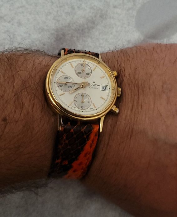 ceas aur 18k Bulova 7750 automatic cronograf